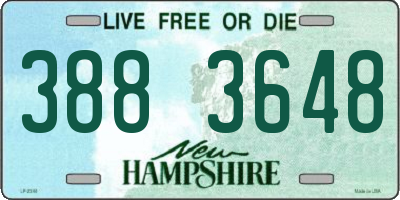 NH license plate 3883648