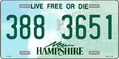 NH license plate 3883651
