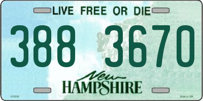 NH license plate 3883670