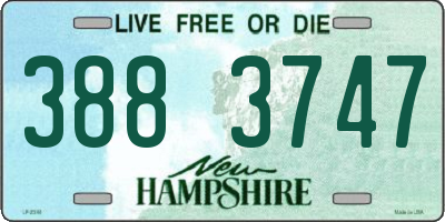 NH license plate 3883747