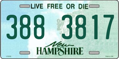 NH license plate 3883817