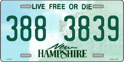 NH license plate 3883839