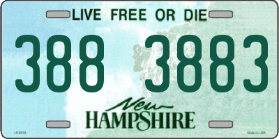 NH license plate 3883883