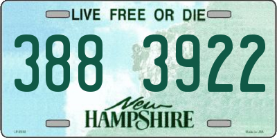 NH license plate 3883922