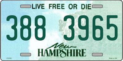 NH license plate 3883965