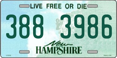 NH license plate 3883986