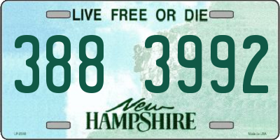 NH license plate 3883992