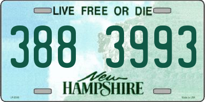 NH license plate 3883993