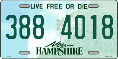 NH license plate 3884018