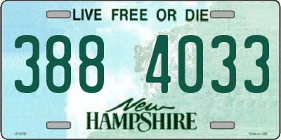 NH license plate 3884033