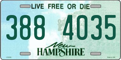 NH license plate 3884035