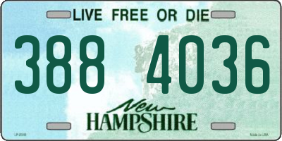 NH license plate 3884036