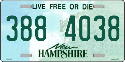 NH license plate 3884038