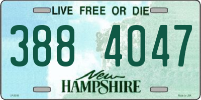 NH license plate 3884047