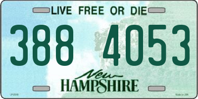 NH license plate 3884053