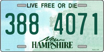 NH license plate 3884071