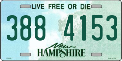 NH license plate 3884153