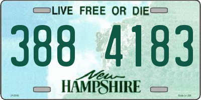 NH license plate 3884183
