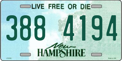 NH license plate 3884194