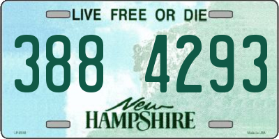NH license plate 3884293