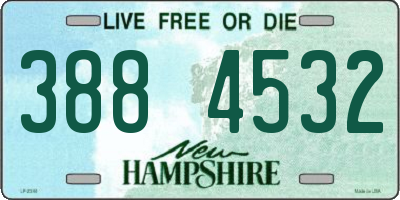 NH license plate 3884532