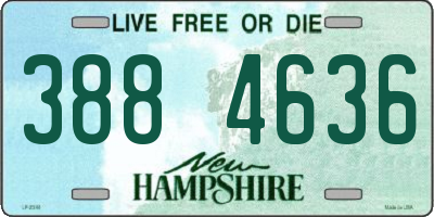 NH license plate 3884636
