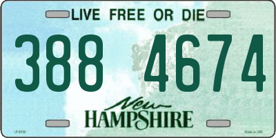 NH license plate 3884674