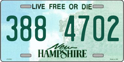 NH license plate 3884702