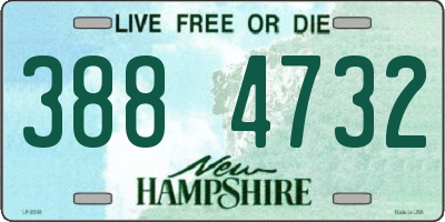 NH license plate 3884732