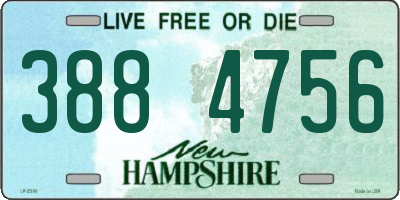 NH license plate 3884756