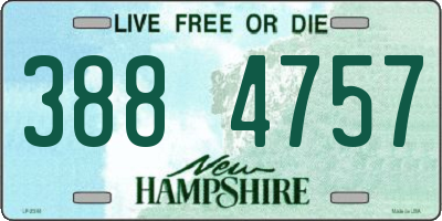 NH license plate 3884757