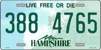 NH license plate 3884765