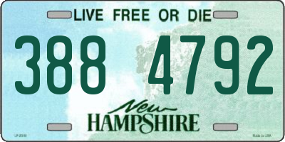 NH license plate 3884792