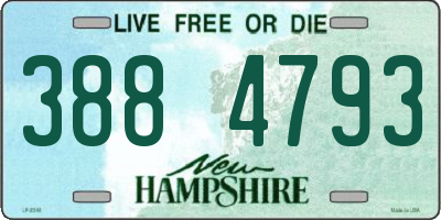 NH license plate 3884793