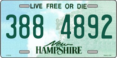 NH license plate 3884892
