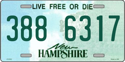 NH license plate 3886317