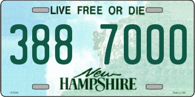 NH license plate 3887000