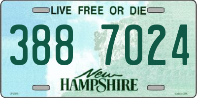 NH license plate 3887024