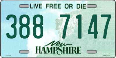 NH license plate 3887147