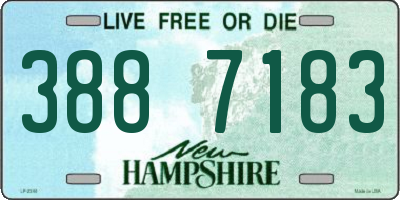 NH license plate 3887183