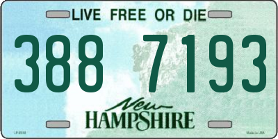 NH license plate 3887193