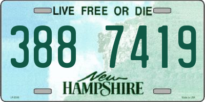 NH license plate 3887419