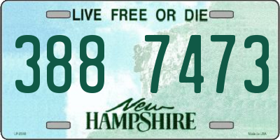 NH license plate 3887473