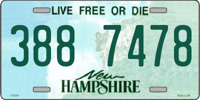 NH license plate 3887478