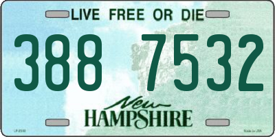 NH license plate 3887532
