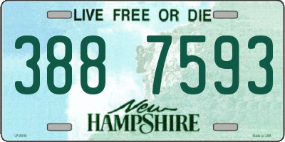 NH license plate 3887593