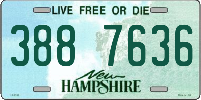 NH license plate 3887636