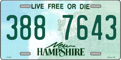 NH license plate 3887643