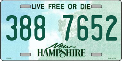 NH license plate 3887652