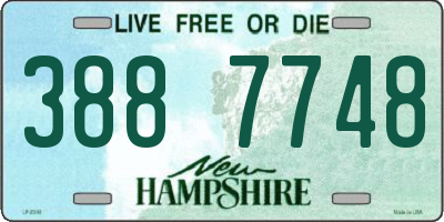 NH license plate 3887748